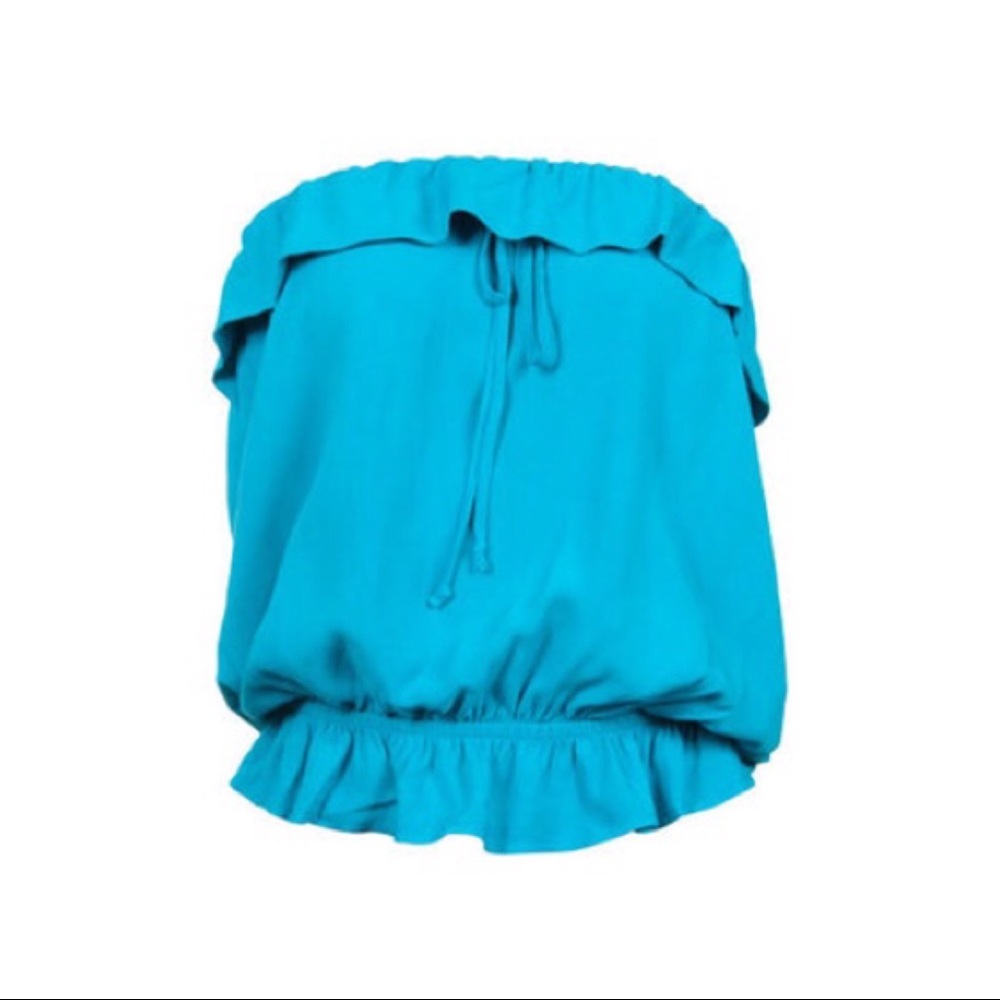 Metropark Challis Ruffle Tube Top